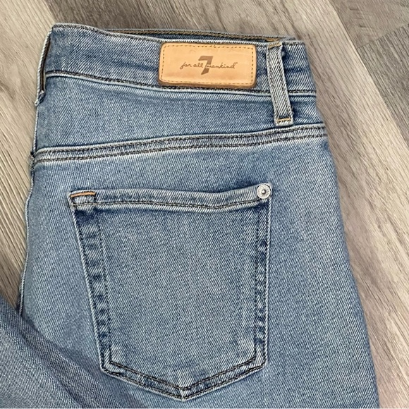 7 For All Mankind Cropped Alexa Raw Hem Jeans Luxe Vintage Size 30 - Picture 10 of 16